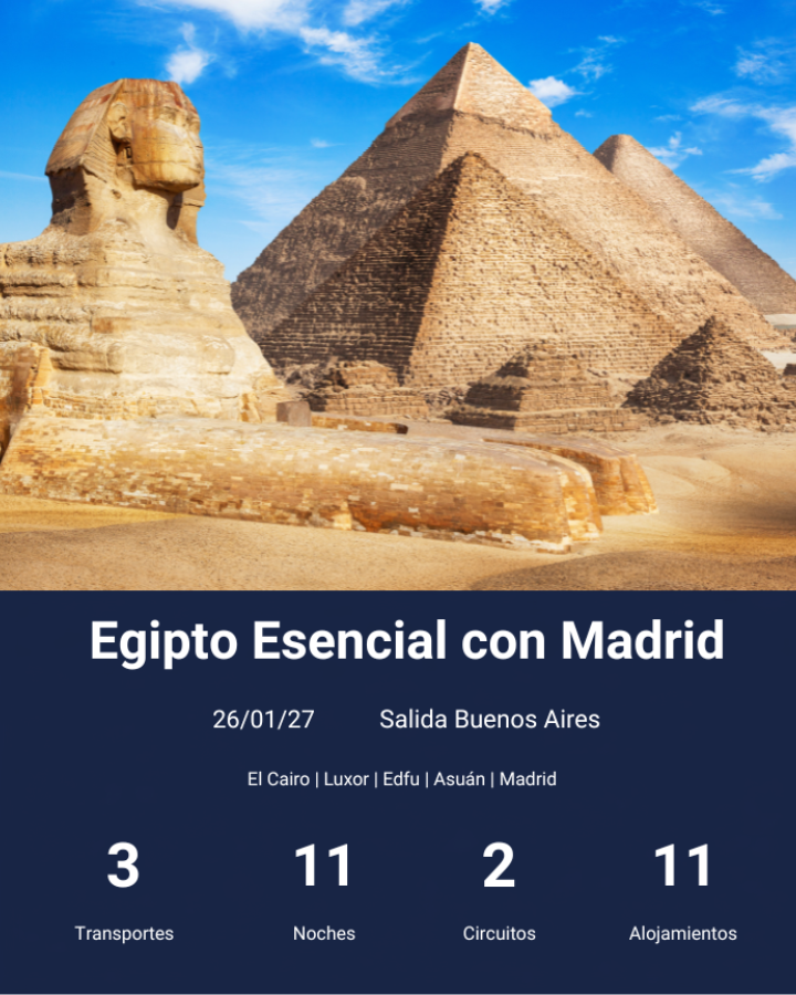 Egipto esencial con Madrid-ene 2027